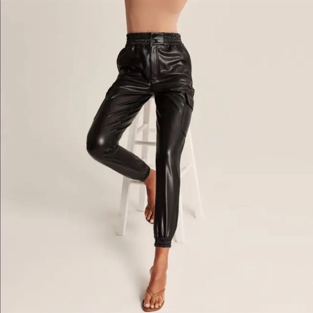 NWT Abercrombie & Fitch Vegan Leather Joggers